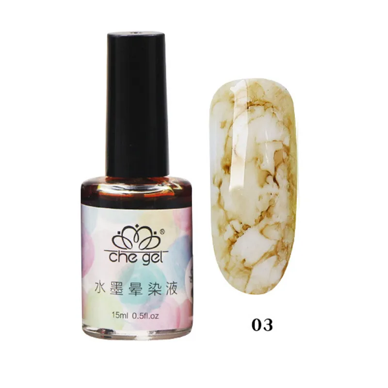 Sale Watercolor Ink High Quality Water Dyeing Gradient 15ML Nail Art Japanese Nails Gel Nail Polish 1PC Marble Pattern - Цвет: 3