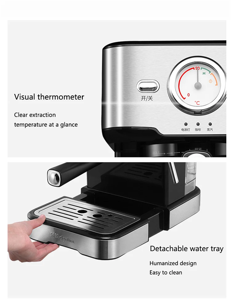 Кофемашина Бытовая компактная полуавтоматическая Паровая кофеварка для