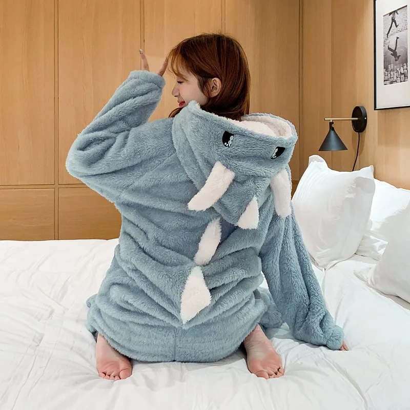 Winter Thickened Flannel Women's Pajamas Set Warm Coral Velvet Women's Nightgown Sweet Home Clothes Sleepwear Lady Nightwear