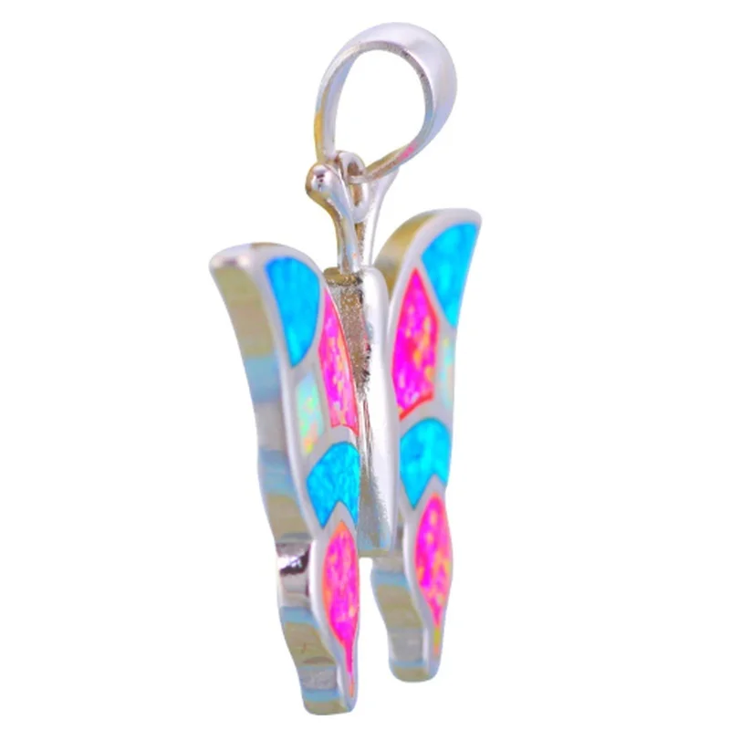 

Popular luxury exquisite color opal butterfly necklace female romantic banquet accessories Valentine's Day charm jewelry gift