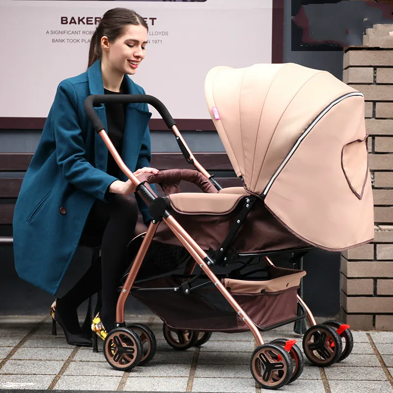 2020 New Multifunctional Luxury Baby Stroller Two-way Trolley Folding Bi-directional High Landscape Stroller Lightweight Dolly