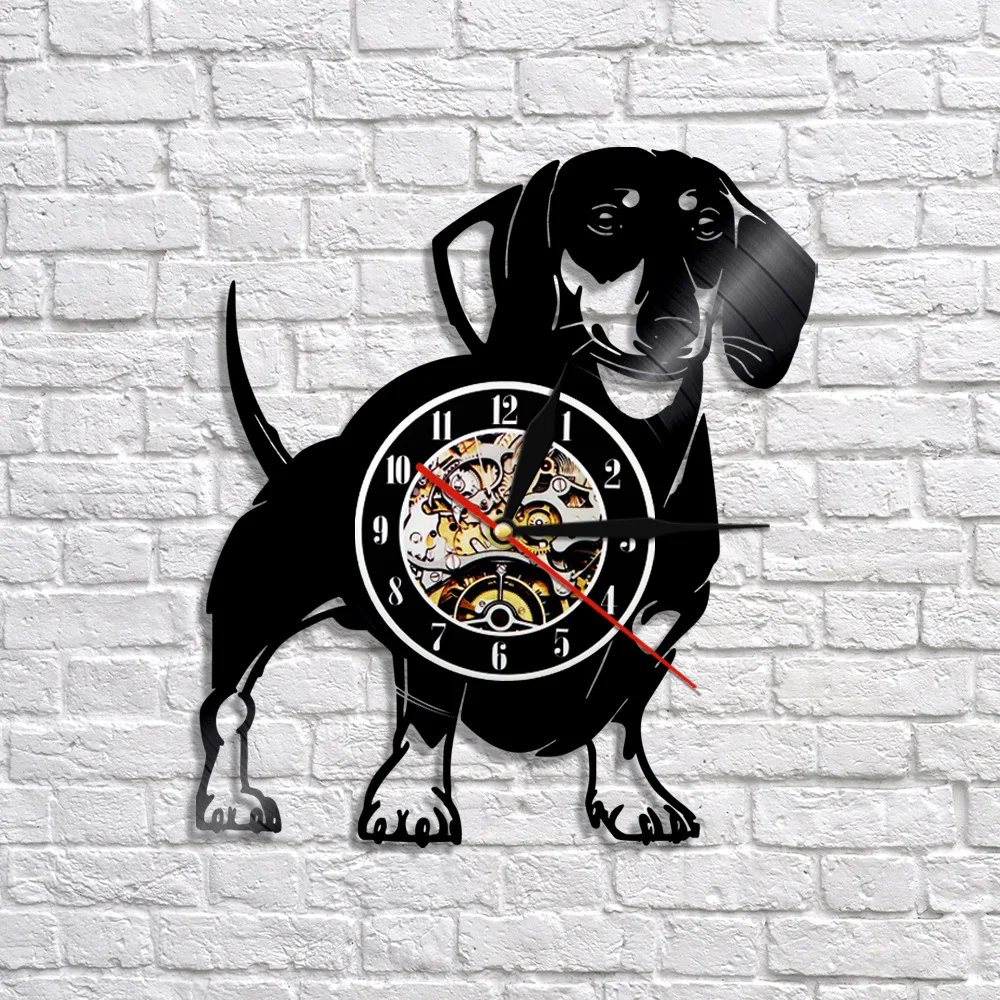 

Собака питомец CD виниловая запись Настенные Часы Тема DIY Съемные художественные часы черный Duvar Saati домашний декоративный декор комнаты
