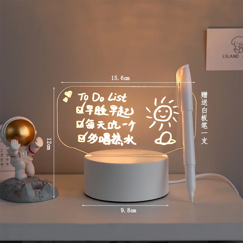 Перезаписываемый ночник с доской для сообщений милая мягсветильник настольная
