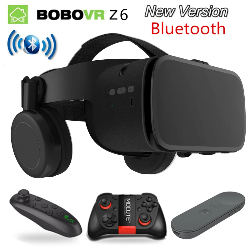 2019 Newest Bobo vr Z6 VR glasses Wireless Bluetooth Earphone VR goggles Android IOS Remote Reality VR 3D cardboard Glasses