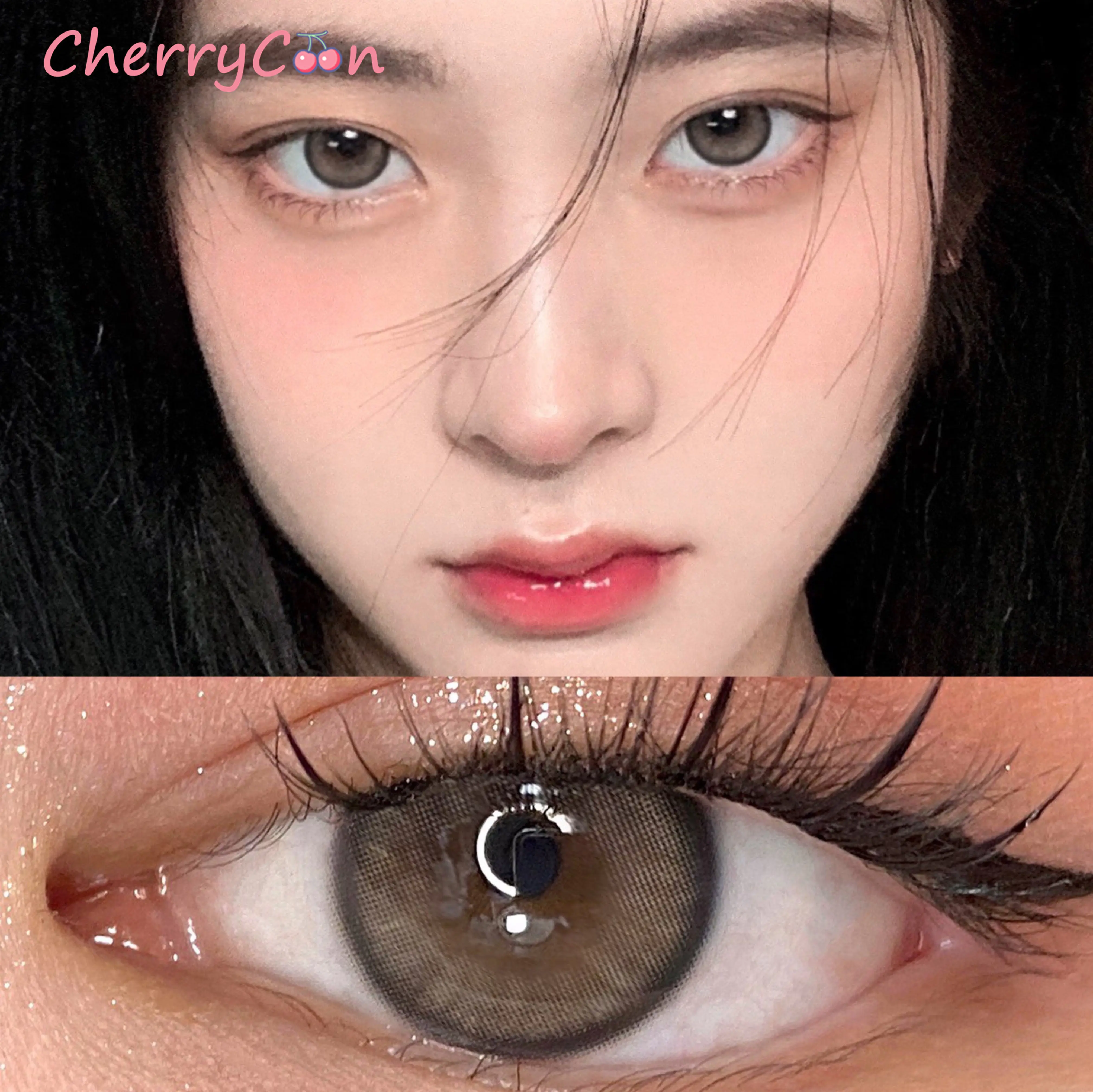 cherrycon pearl gray contact lenses annually yearly colored soft for eyes contact lens myopia prescription degree 2pcspair free global shipping
