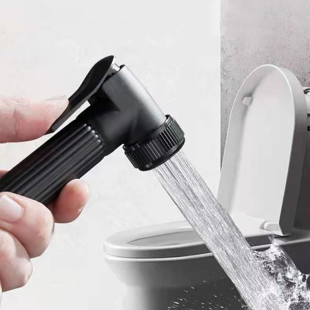 Спрей для биде и душа черный с держателем телефонного шланга 2 м портативный