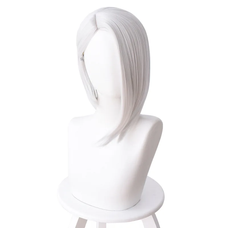 

Silver White 3 7 Points Irregular Short Hair Cos Wig Halloween Holiday Party Cosplay Halloween Accessories