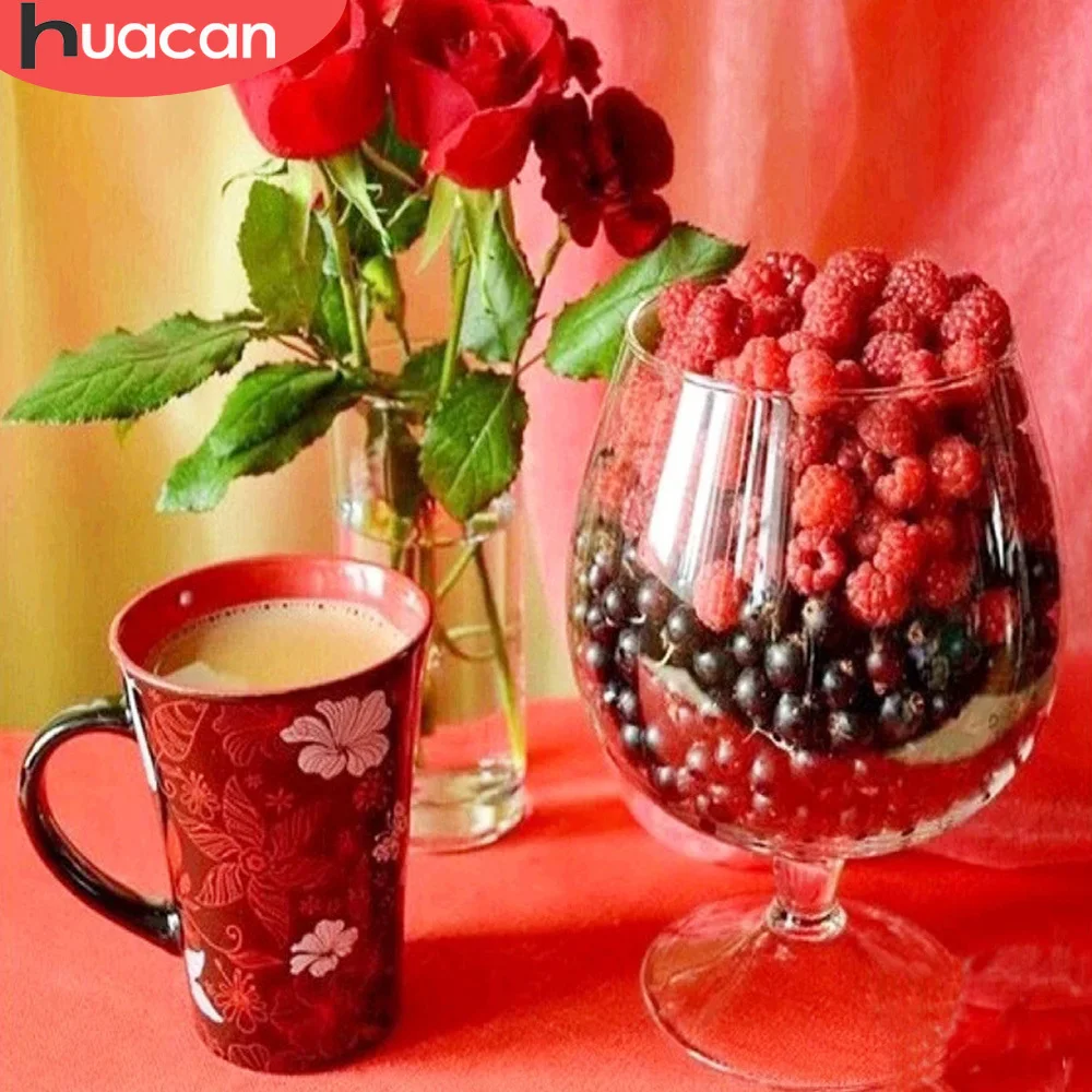 

HUACAN DIY Алмазная мозаика фрукты цветы алмазная картина чашка вышивка Стразы Картина ручная работа подарок