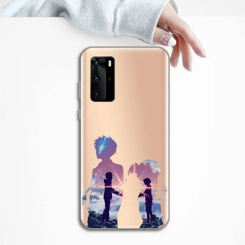 

Anime your name Phone Case Transparent for Huawei P20 P30 P40 lite pro P smart 2019 honor 8x 10i