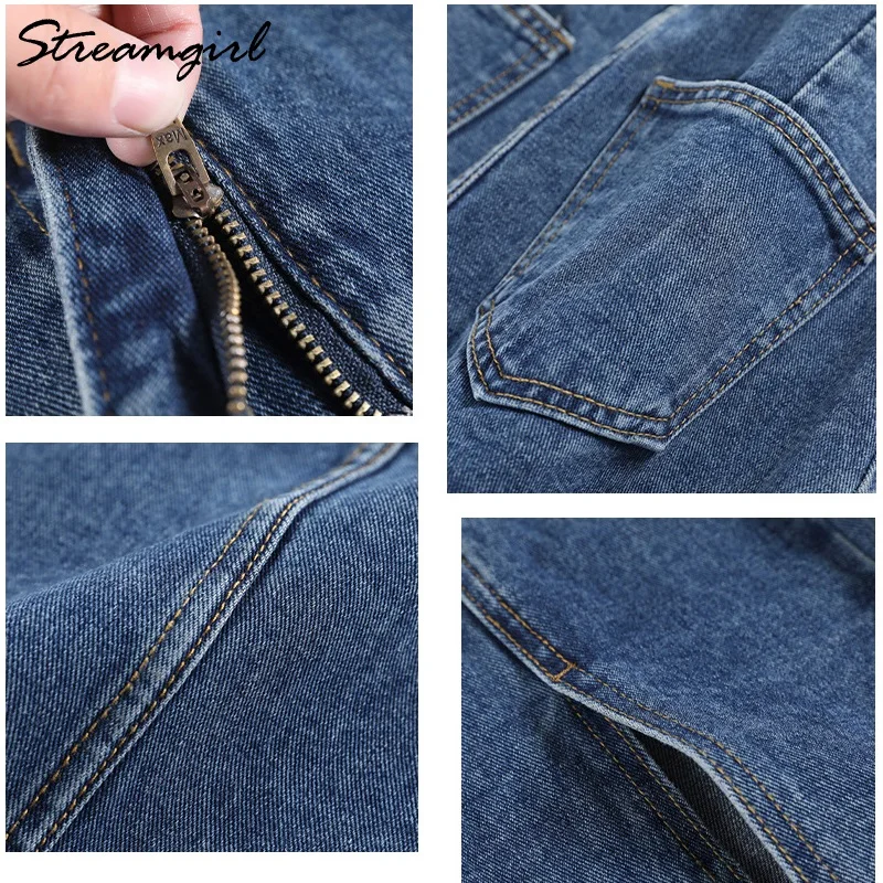 

Streamgirl Long A-line Denim Skirt 2021 Fashion Boho Women's Skirts Light Blue Split Jeans Skirt Women Long High Waist Skirts
