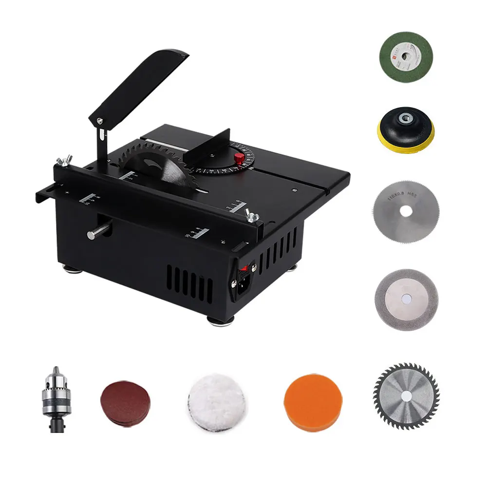 

1200W High-power Mini Table Saw Cutting, Polishing and Engraving Set 40MM Cutting Depth, for DIY Handmade Wooden Model Crafts