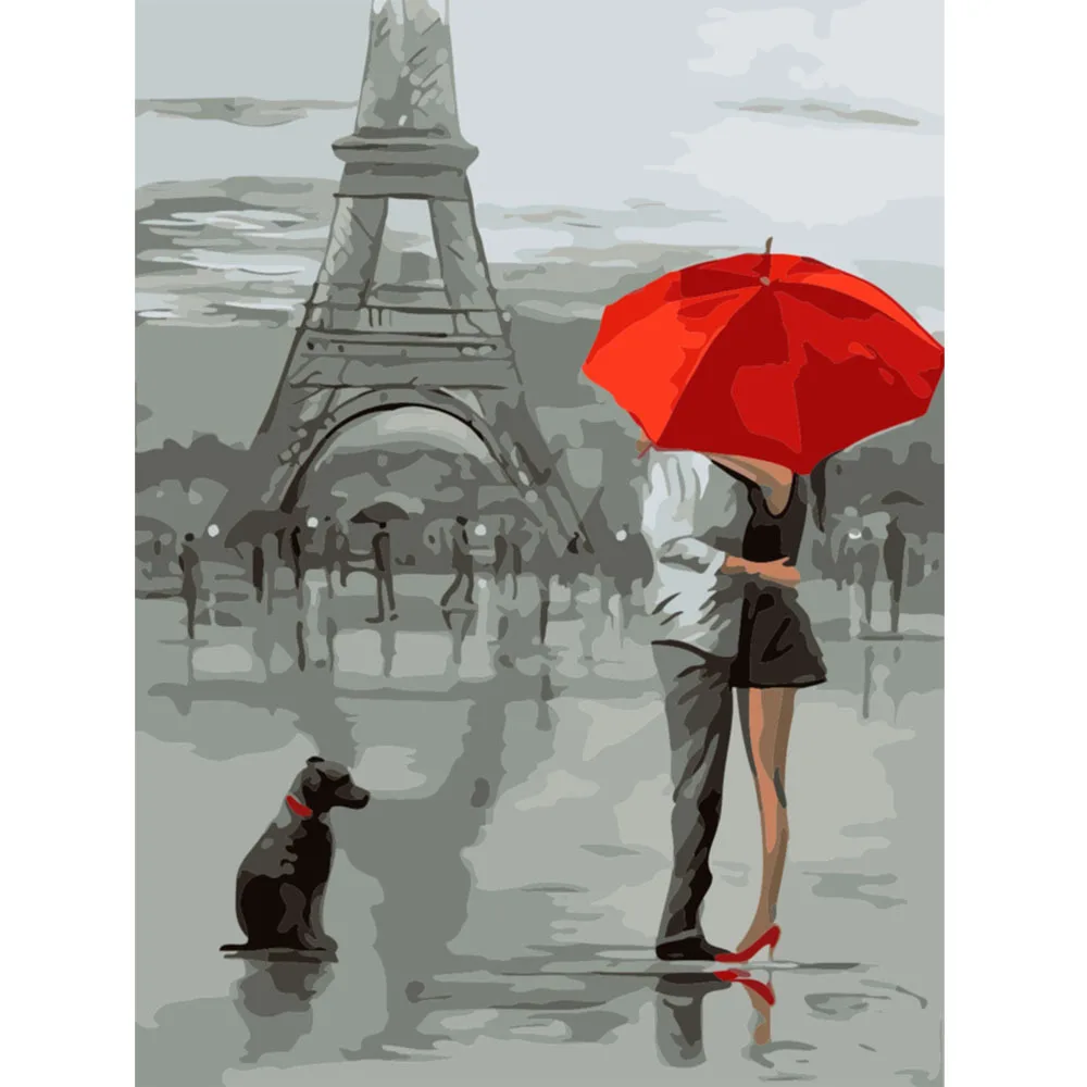 Картина маслом по номерам для любителей Парижской башни DIY настенная живопись