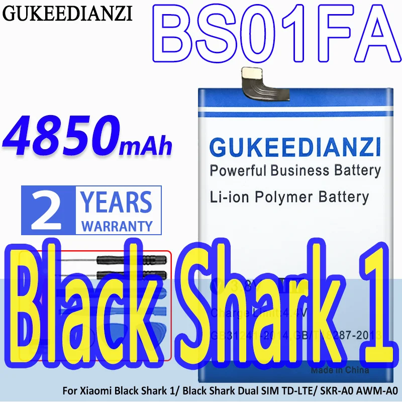 

Аккумулятор GUKEEDIANZI большой емкости BS01FA 4850 мАч для Xiaomi Black Shark 1/ Black Shark с двумя SIM-картами