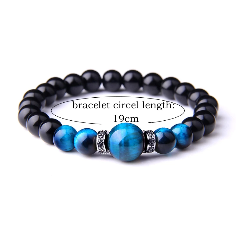 Новинка сплав натуральный камень королевский синий тигр браслеты глаз мужские