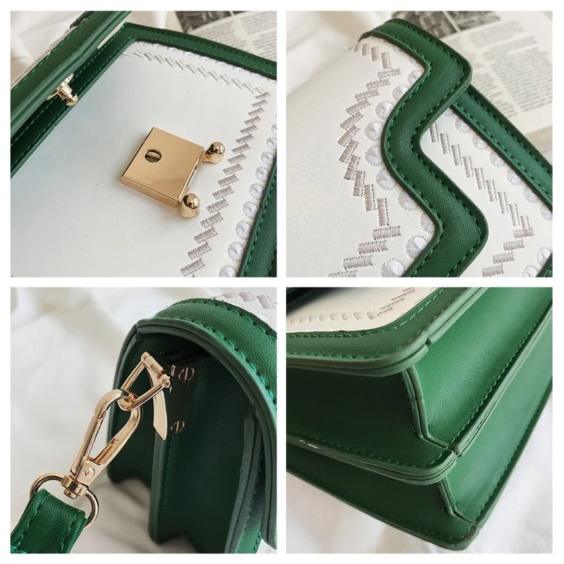 

bag women's shoulder bag small Flap fashion Messenger Bags soft pu leather Embroidery crossbody bags for women 2021 bolso mujer