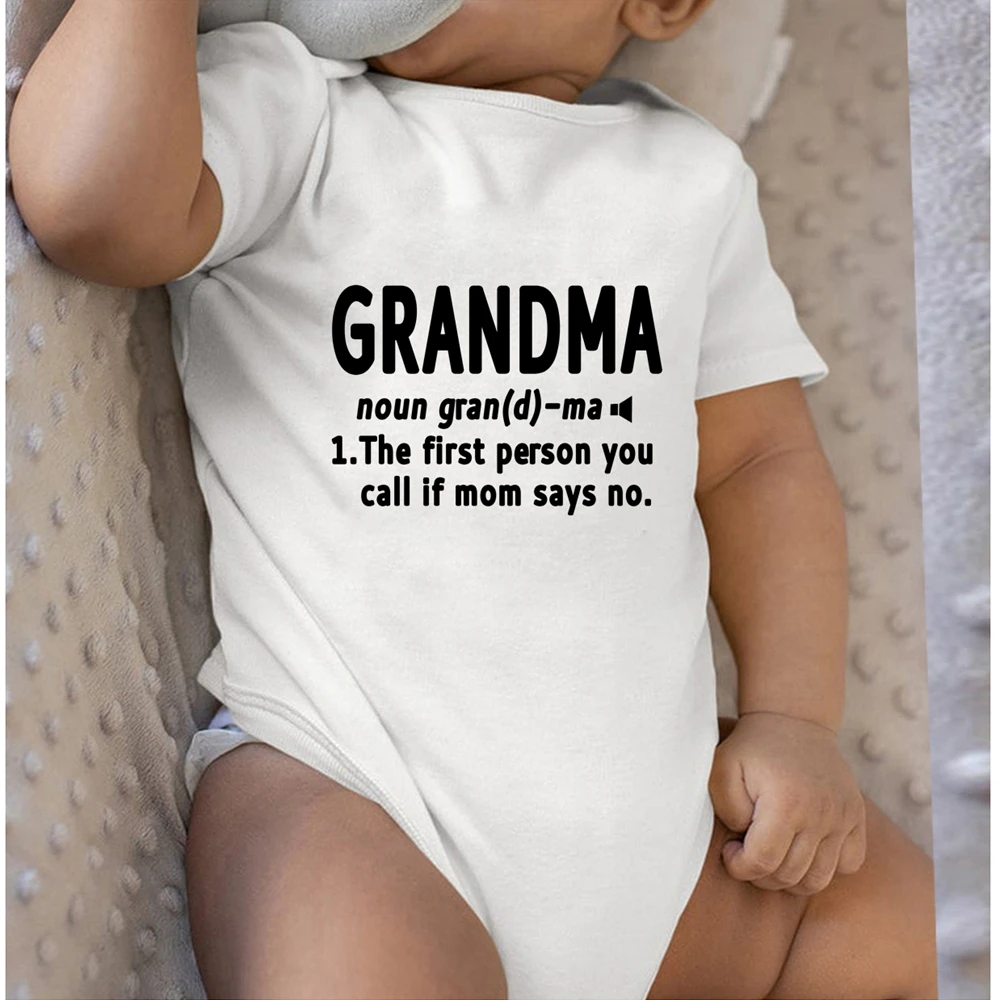 Одежда для новорожденных с надписью бабушка Осенняя одежда малышей Комбинезон