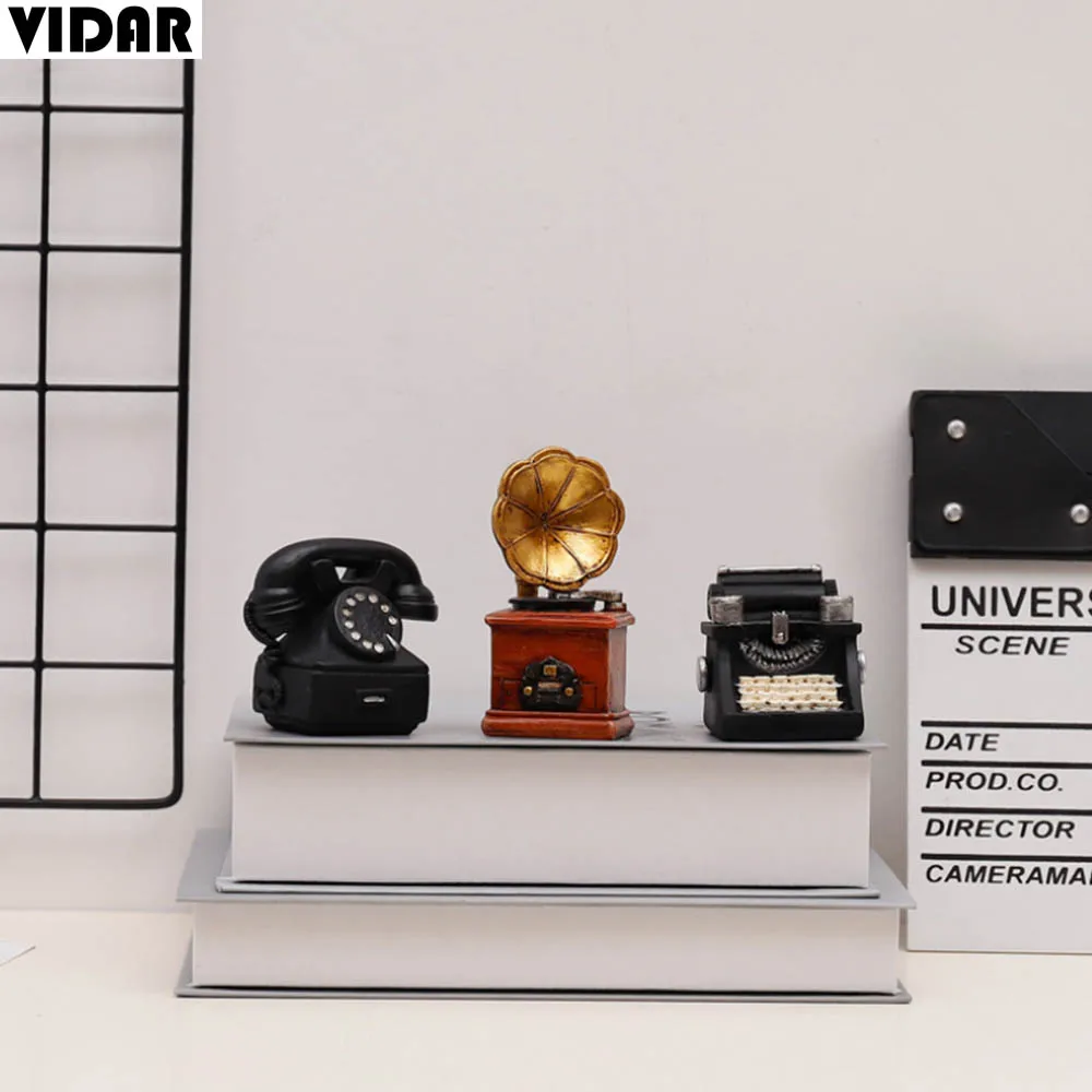 Миниатюрные фигурки VIDAR из смолы мини-Садовая статуя граммофон винтажный