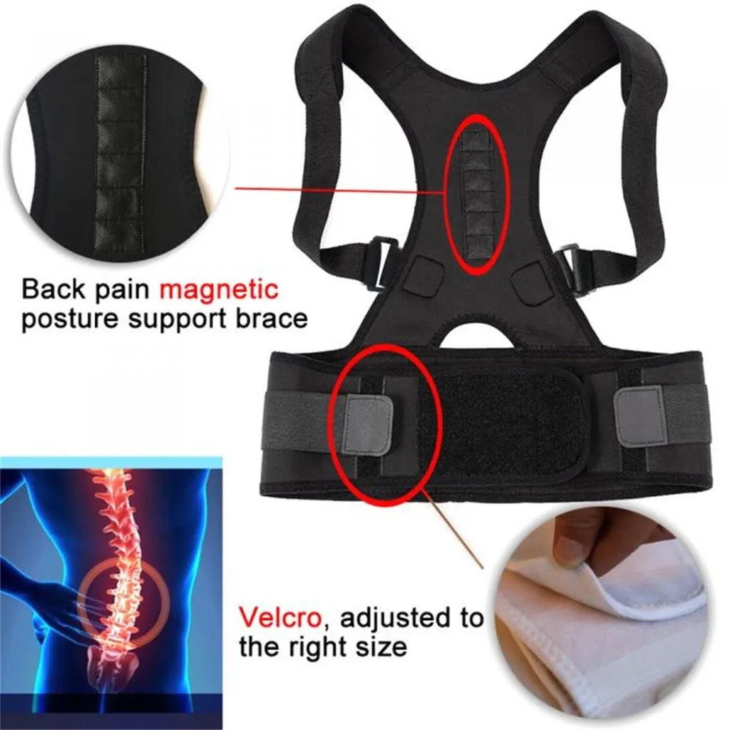 

New Adjustable Posture Corrector Male Female Magnetic Back Support Neoprene Elastic Shoulder Back Brace Belt