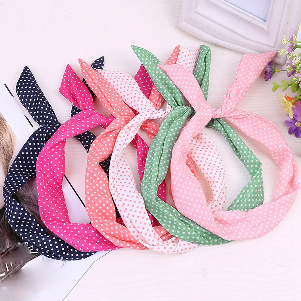 New Hair accessories Paisley Rockabilly Wired Headband Polka Dot Tartan Retro Scarf Wire Band |