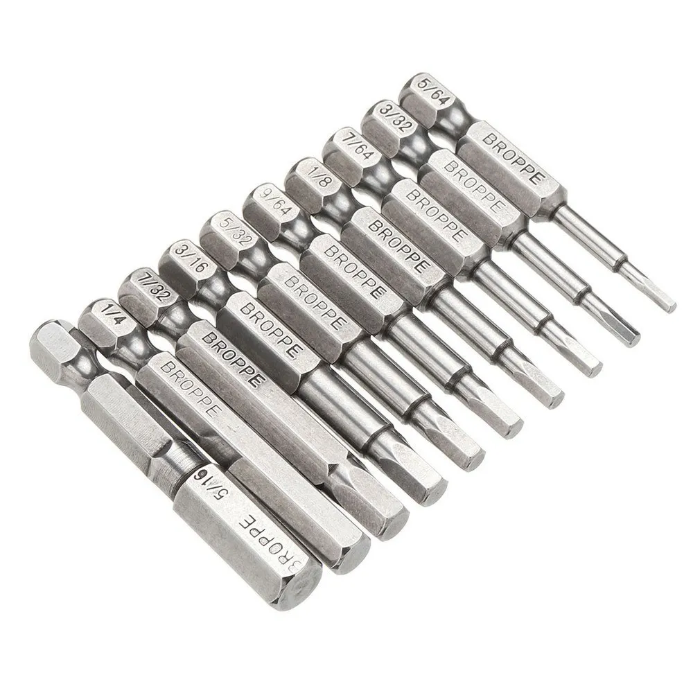 Hex Head Allen Wrench Drill Bit Set Quick Release Magnetic Screwdriver Tip Long Bits 10pcs | Инструменты