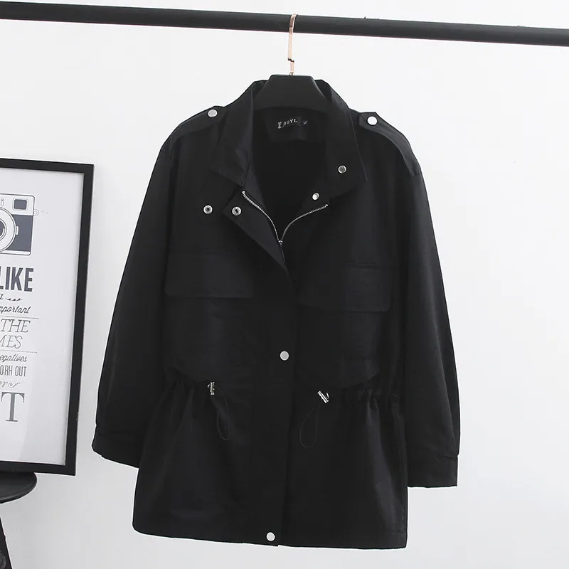 Женский Повседневный тренчкот размера плюс 4XL тонкая ветровка с поясом для весны