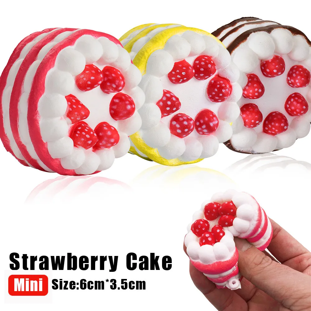 Мини клубничный торт для снятия стресса мягкий медленно растущий крем