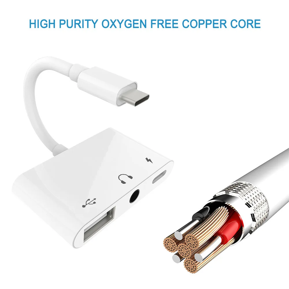 Переходник OTG Тип C USB 3 en 1 для Xiaomi Huawei HTC Google Pixel2 3XL iPad Pro P 30 P20 Type-C | Мобильные