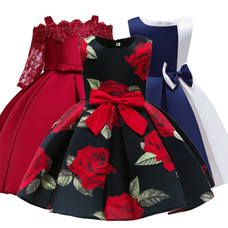 

2021 Formal Dresses Kids Dresses For Girls Elegant Princess Dress Children Dress Costume Wedding Dress Vestidos For 4-10 Age