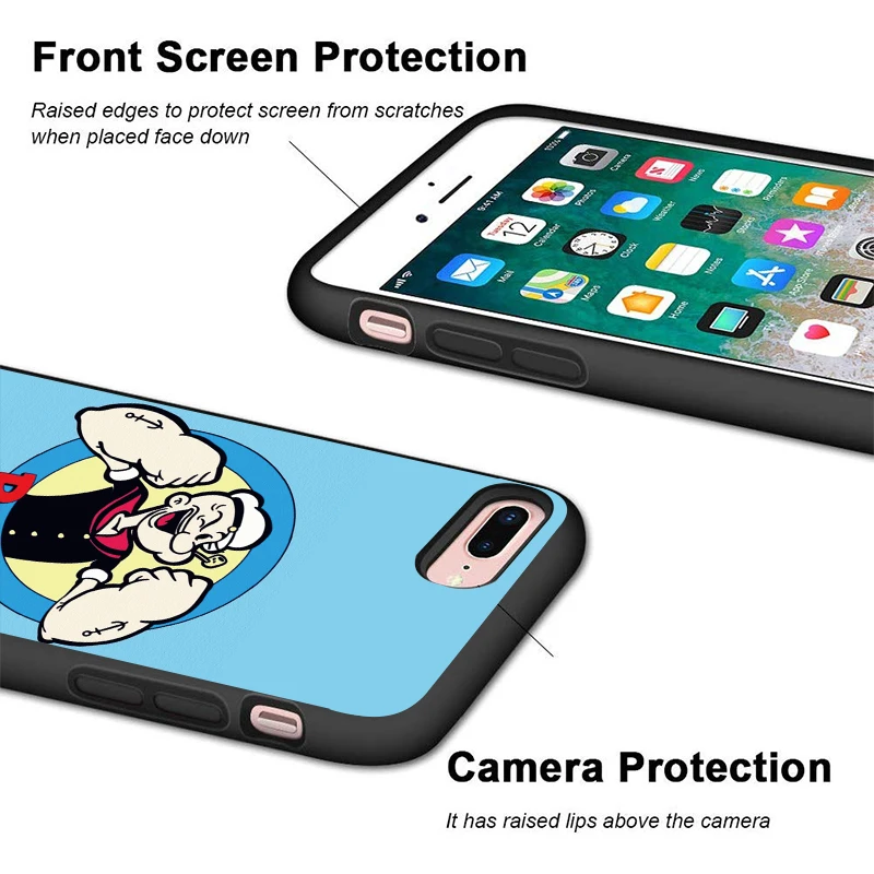 Чехол для телефона Popeye the Sailor iPhone 11 Pro Max X XS XR 8 7 6 5 s Plus Силиконовый ТПУ ударопрочный
