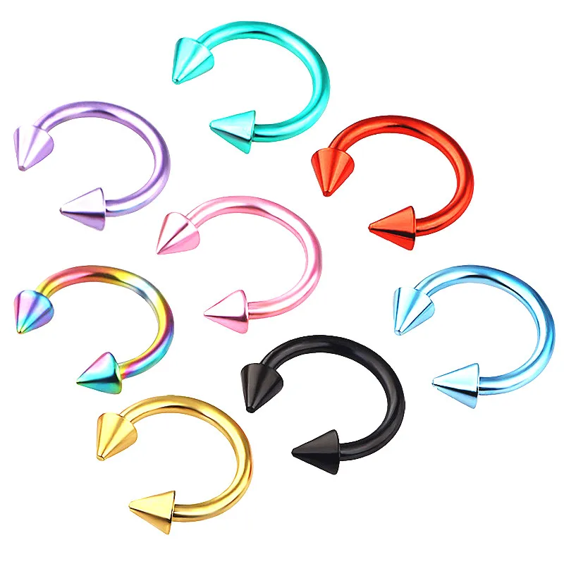 1 Piece Nose Ring Colorful Red Yellow Transparent Body Acrylic Hoop Stainless Steel Septum Piercing Women Sexy Jewelry | Украшения и