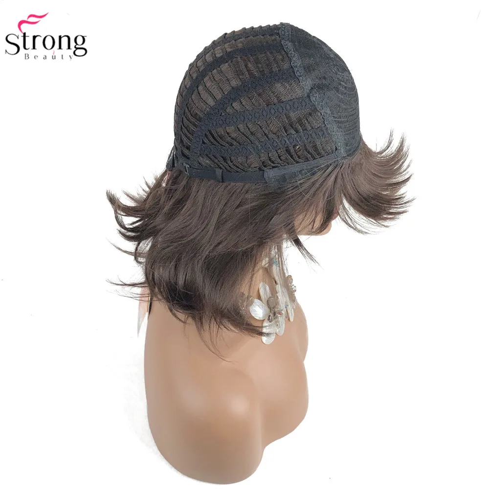 StrongBeauty Женские синтетические парики волосы черный/коричневый Средний прямой