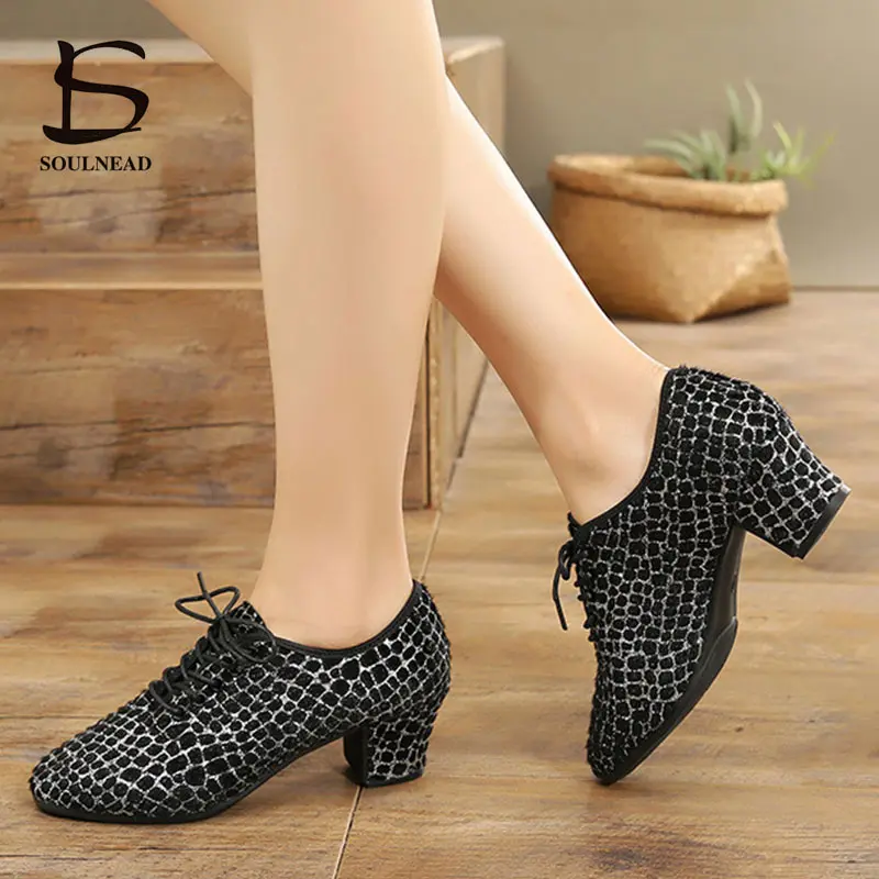 Women Latin Jazz Dance Shoes Ballroom Female Salsa Tango Shoes Red Black Woman Practice Dancing Shoes Dance Sneakers Size 34-40