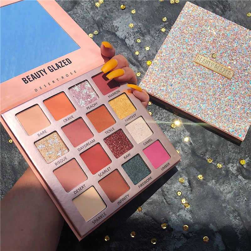 Beauty Glazed новая палитра теней для век 16 цветов Тени Мерцающая матовая блестящая