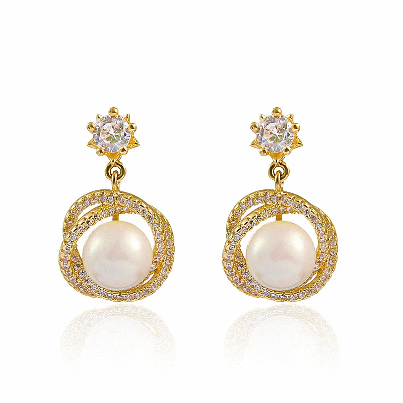 

Женские серьги-подвески с натуральным жемчугом, серебро 925 пробы