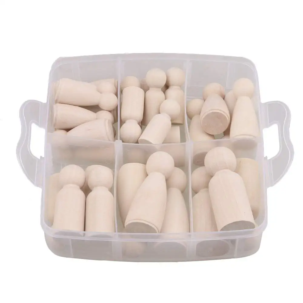 65 55 43mm 30Pcs 65/55/43 мм натуральный Un paint ed женский и мужской деревянный колышек куклы тела для DIY искусства и ремесла краски резной резьбы - Цвет: 65 55 43mm 30Pcs