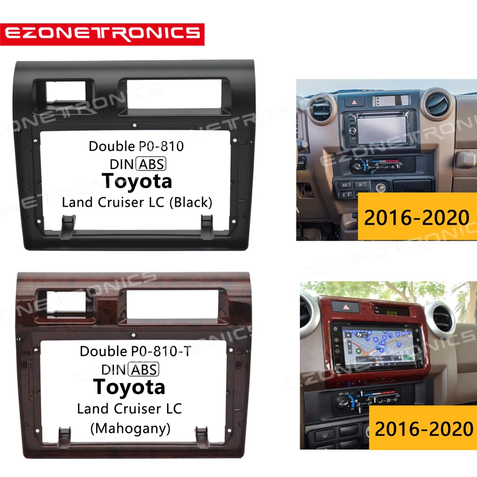 

2-1Din Car DVD Frame Audio Fitting Adaptor Dash Trim Kits Facia Panel 9inch For Toyota LandCruiser 16-20 Double Din Radio Player