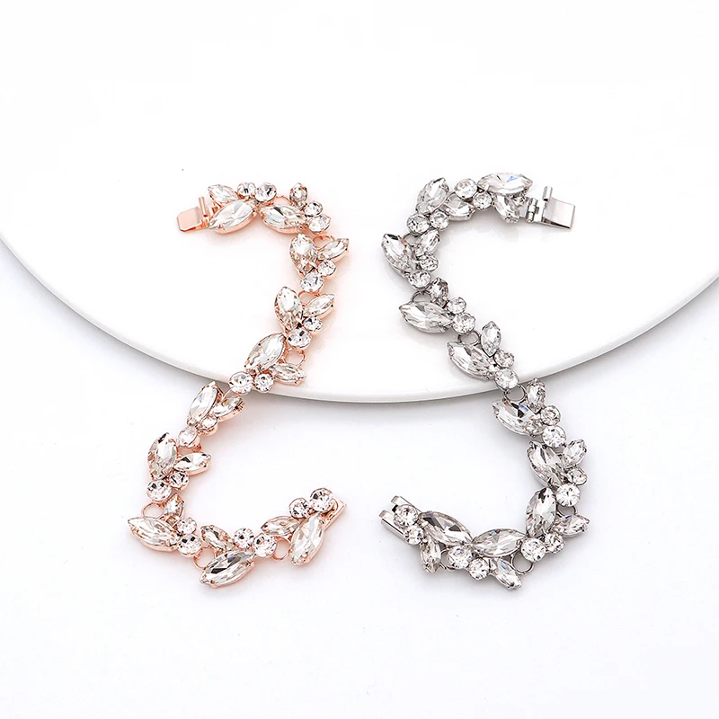 Женский браслет с подвесками из розового золота кристаллами роскошные