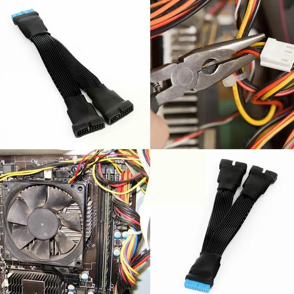 

1 Pcs High Quality 12cm 19-pin to Usb 3.0 20-pin Extension 1 Computer to Durable Power Cable Motherboard 2 For Pc Cables D3T5