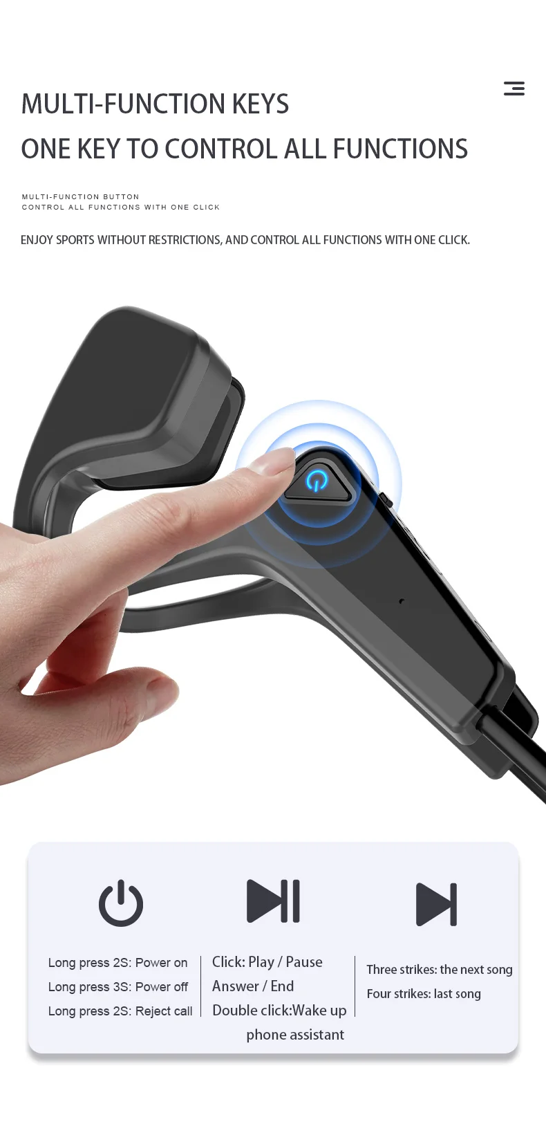 

Headphones Bluetooth 5.0 wireless Sports Earphone IP56 Headset Stereo Hands-free with microphone For Running