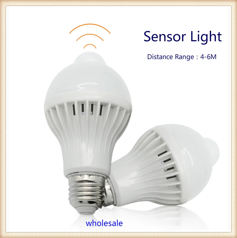 Светодиодный светильник E27 с инфракрасным датчиком движения 5 Вт 7 9 Вт|bulb 5w|sensor