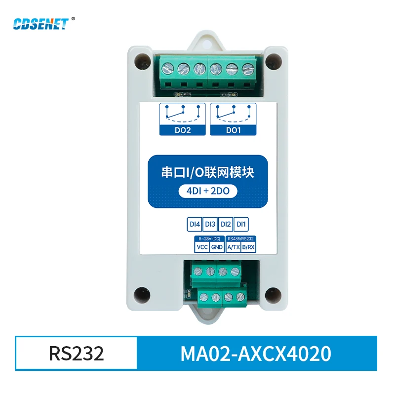 

4DI+2DO Modbus RTU Industrial Grade Serial Port I/O Networking Module RS232 Data Acquisition and Monitoring MA02-AXCX4020(RS232)