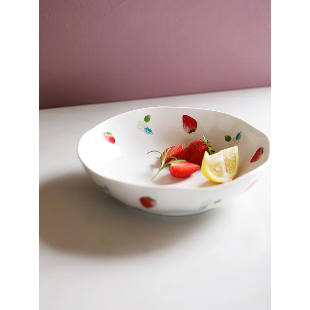Креативные керамические миски с клубничным принтом 8 дюймов салаты фрукты
