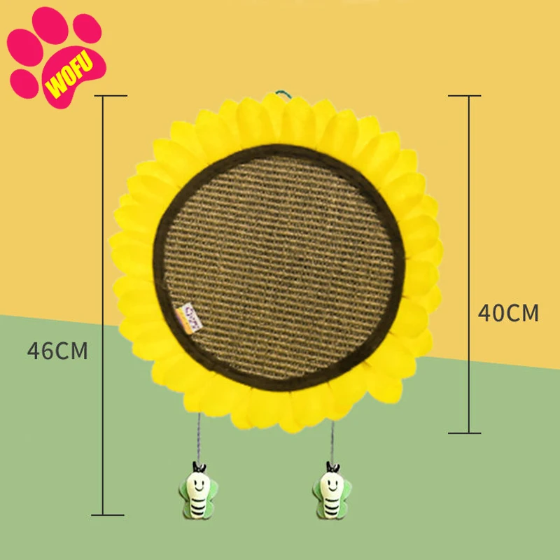 

WOFUWOFU Cat Sisal Scratching Post,Sunflower Scratch Post with Natural Sisal Rope for Cats,Interactive Toys Cratching Board for