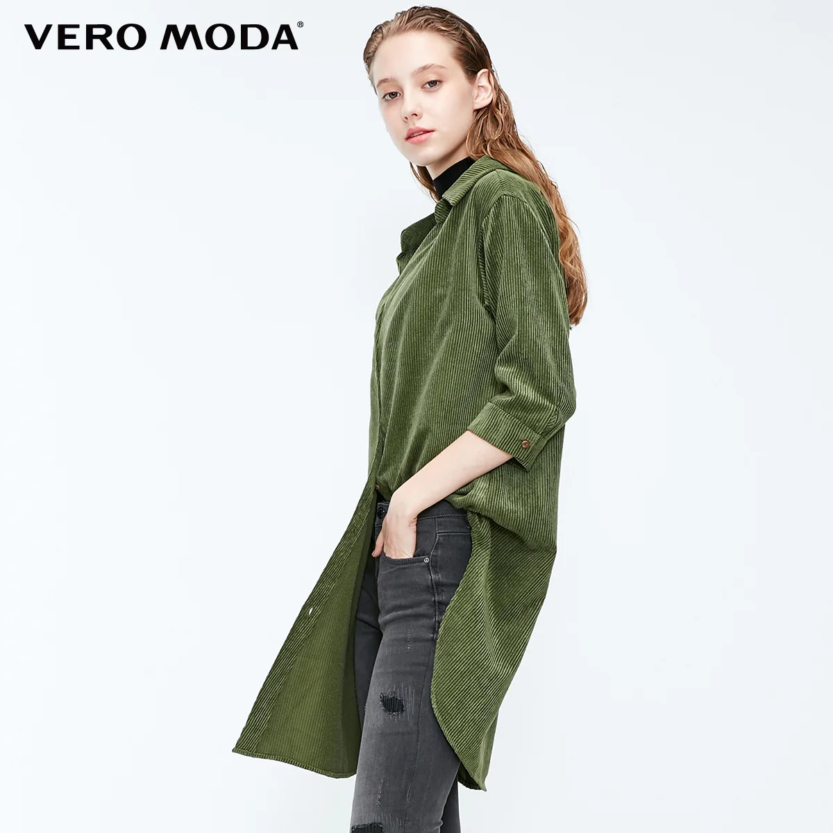 Vero Moda Новые поступления OL Стиль Круглый вырез из двух частей 3/4 рукава платье | 318431508