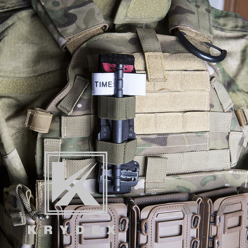 

kRYDEX Tactical Outdoor Application Holder TQ Stretch MOLLE Strap For CAT SOF-T NATO Style Dark Earth Color