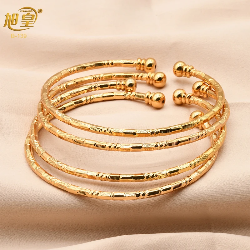 

XUHUANG African Jewelry Cuff Bangles For Women Adjustable Gold Plated Bangles Hard Bracelets Dubai Indian Jewellery Wedding Gift
