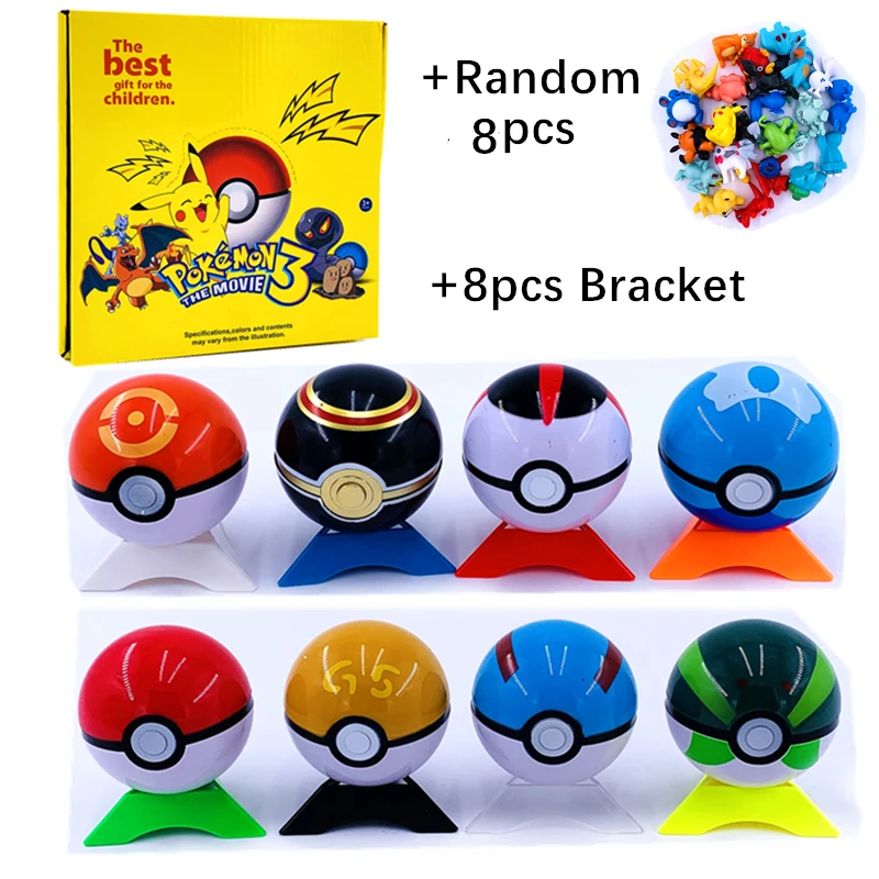

Funny joy Action Pokeballs with Pocket Monsters Inside 7cm Elf Ball Toys For Children Pokemoned Pikachu Figurine Pokeballs Toys