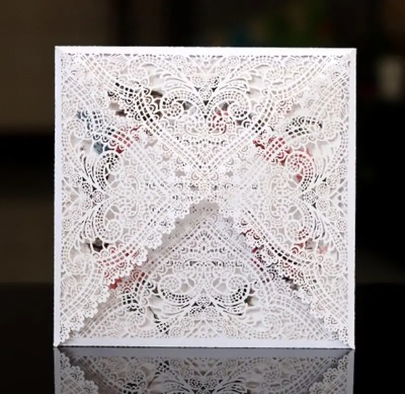 

50pcs Wedding Invitation Cards Cut Party Invitations with Blank Inner Kraft Card Inserts for Wedding Baby Shower Birthday