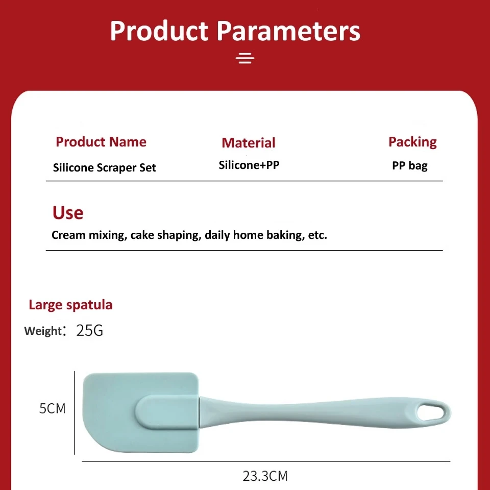 

3PCS/set cream spatula DIY bread cake butter spatula mixer oil brush kitchen baking tools silicone spatula non-stick