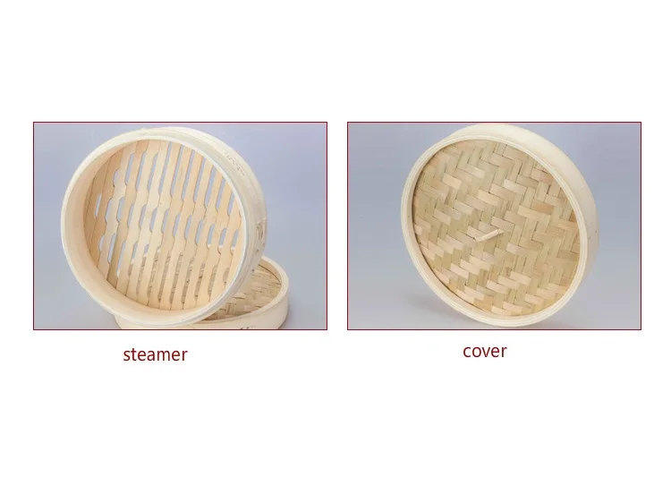 Бамбуковый отпариватель для пищевых продуктов двухслойный бойлер 27 см 3 уровня с